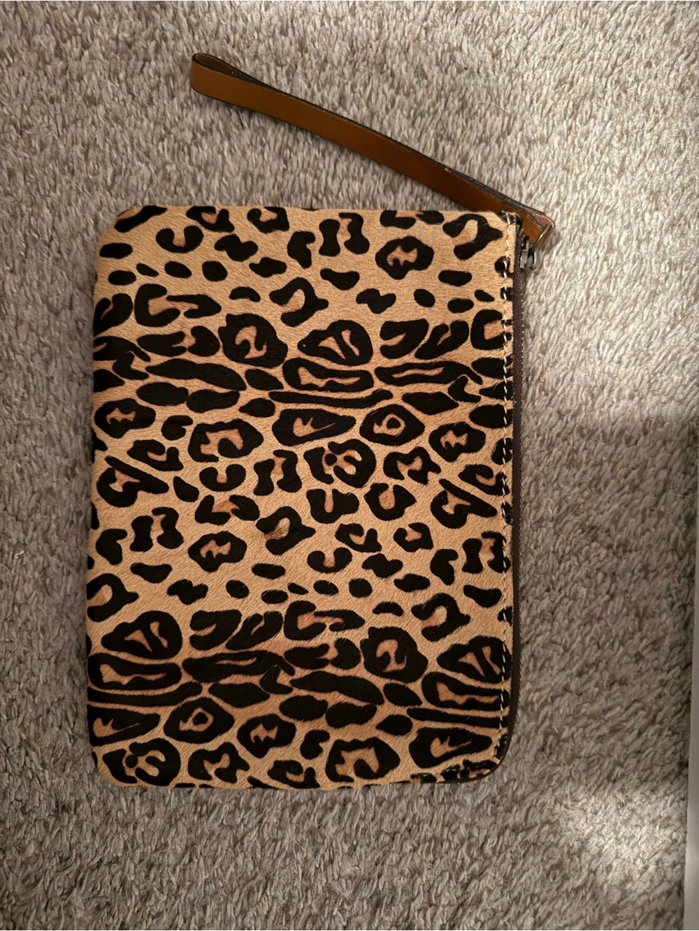 Patricia Nash Leopard Print Wristlet Clutch in Tan and Black